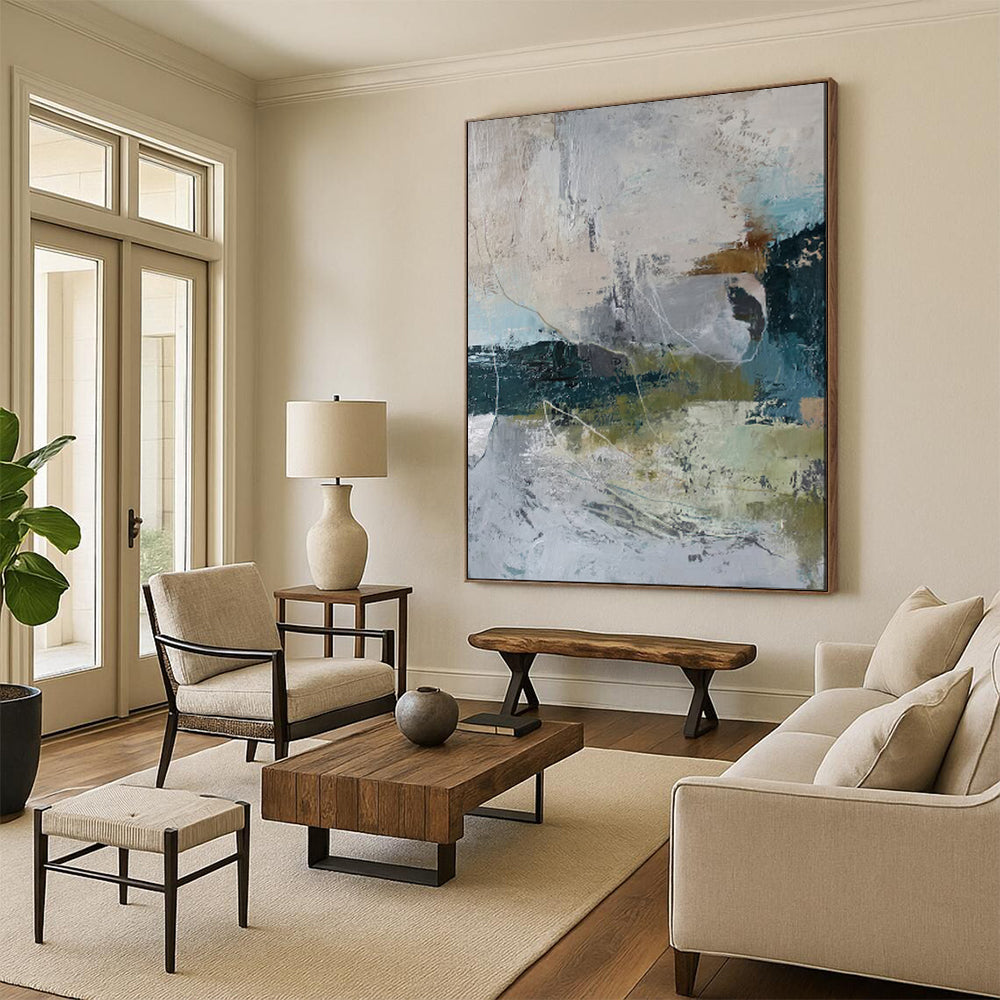 Mixed Color Abstract Layers Modernist Textured Art CT1922