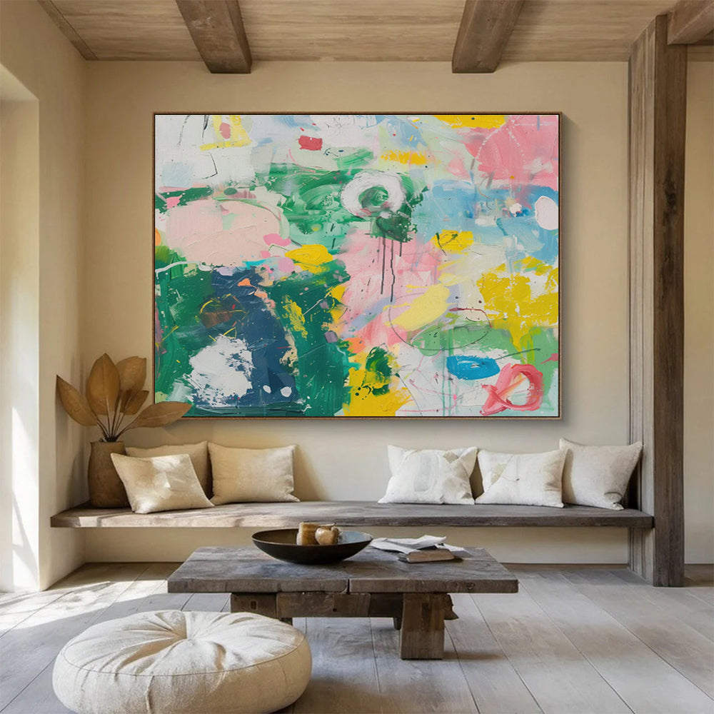 “Vibrant Color Explosion” Abstract Acrylic Painting On Canvas DKH482