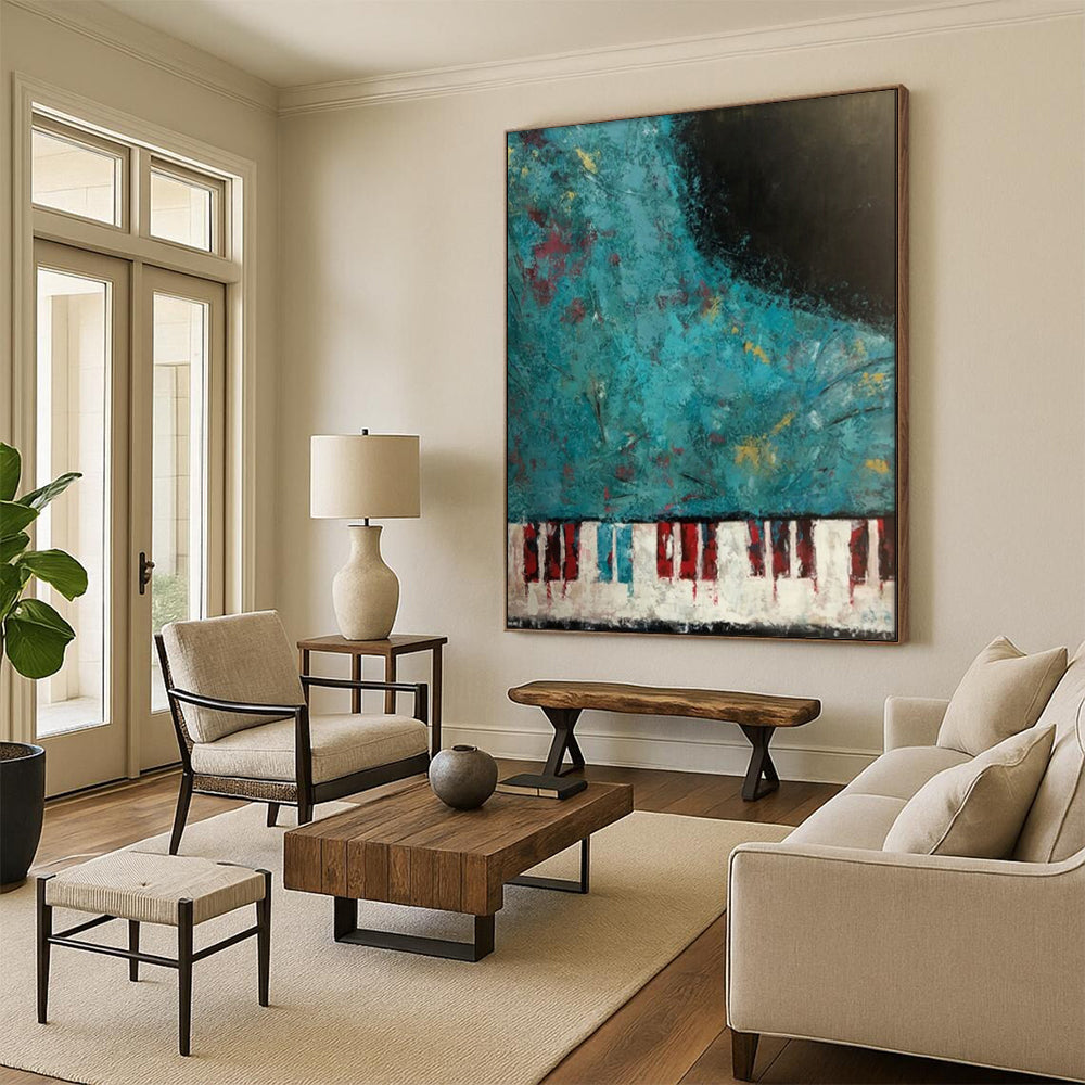 “Piano Keys and Textured Color” - Abstract Musical Painting CT1998