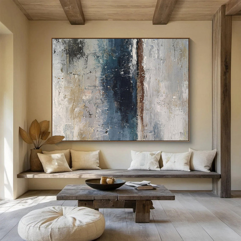 Muted Tones Textured Abstract Painting On Canvas DKH293