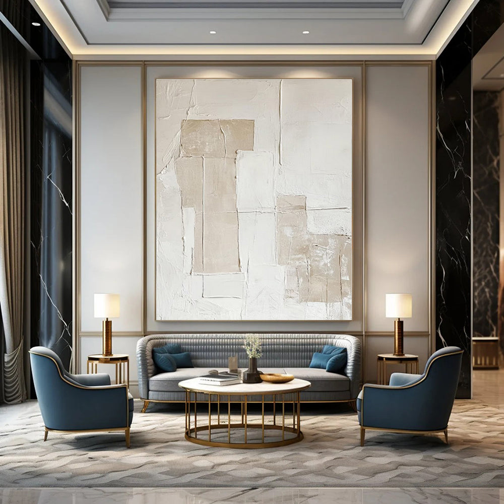 Neutral Geometric Textures - Minimalist Abstract Plaster & Paint CT1293