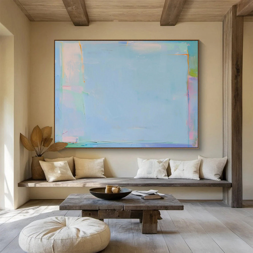“Soft Blue Minimalism” Abstract Acrylic Painting On Canvas DKH492