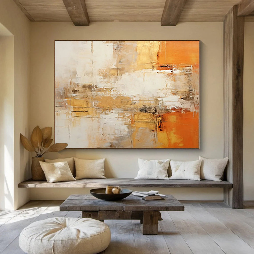 “Earthy Tones Abstract Composition” Abstract Painting On Canvas DLZ096