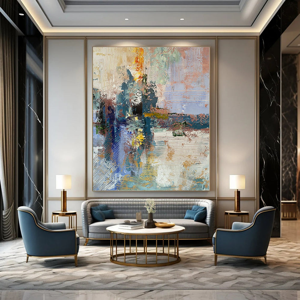 Colorful Abstract Landscape - Abstract Landscape Acrylic Painting CT1397