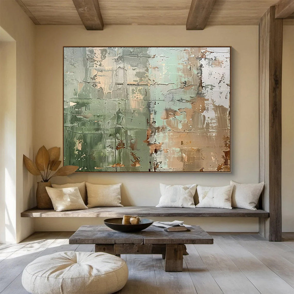 “Earthy Tones Textured Abstraction” Abstract Painting On Canvas DLZ107