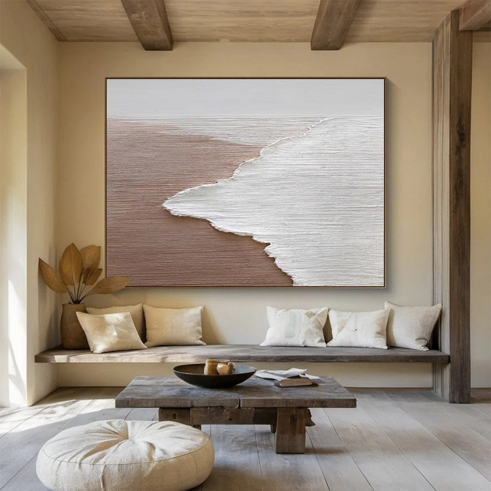 Minimalist Beach Scene - Abstract Landscape Painting On Canvas DLZ178