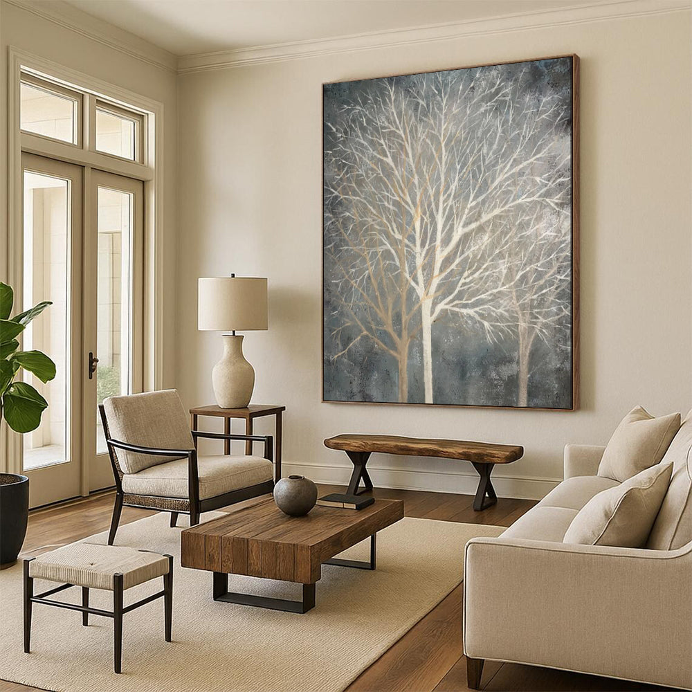 “Winter Bare Trees” - Minimalist Nature Acrylic on Canvas CT1887