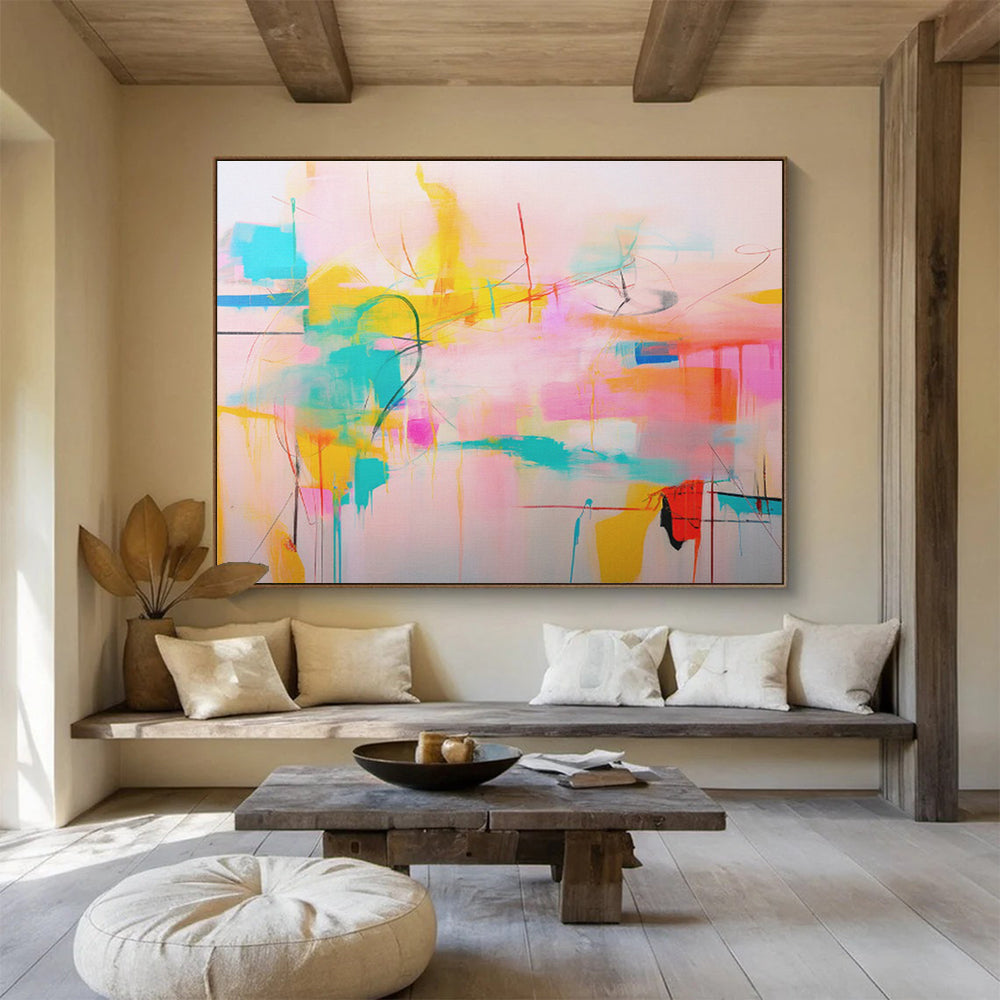 “Colorful Abstract Chaos” Abstract Acrylic Painting On Canvas DKH500
