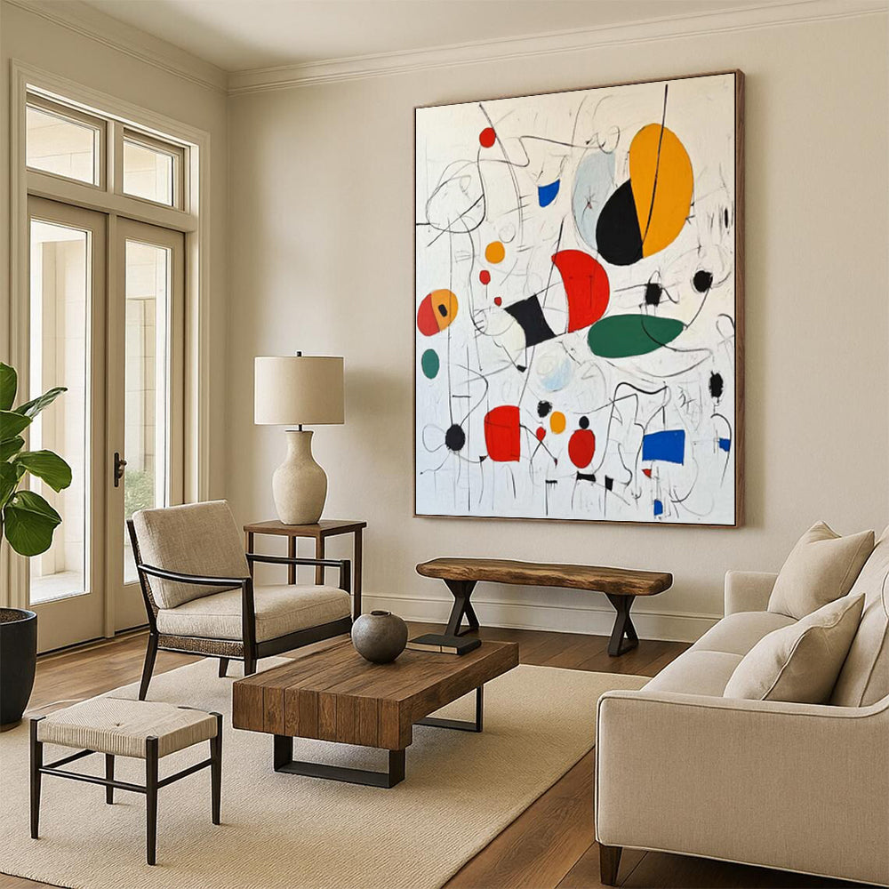 “Colorful Abstract Play” - Multicolor Shapes & Lines Painting On Canvas DKH1184