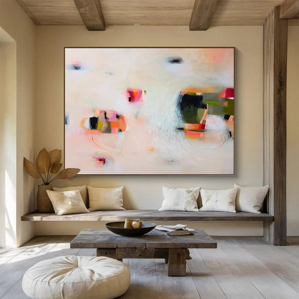 Minimalist Abstract Forms - Muted Colors and Delicate Details Painting On Canvas DKH034