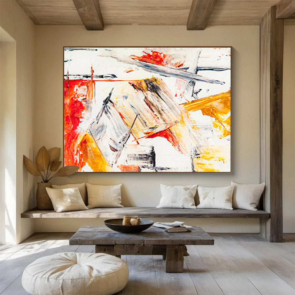 “Dynamic Color Clash” Abstract Action Painting On Canvas DKH400