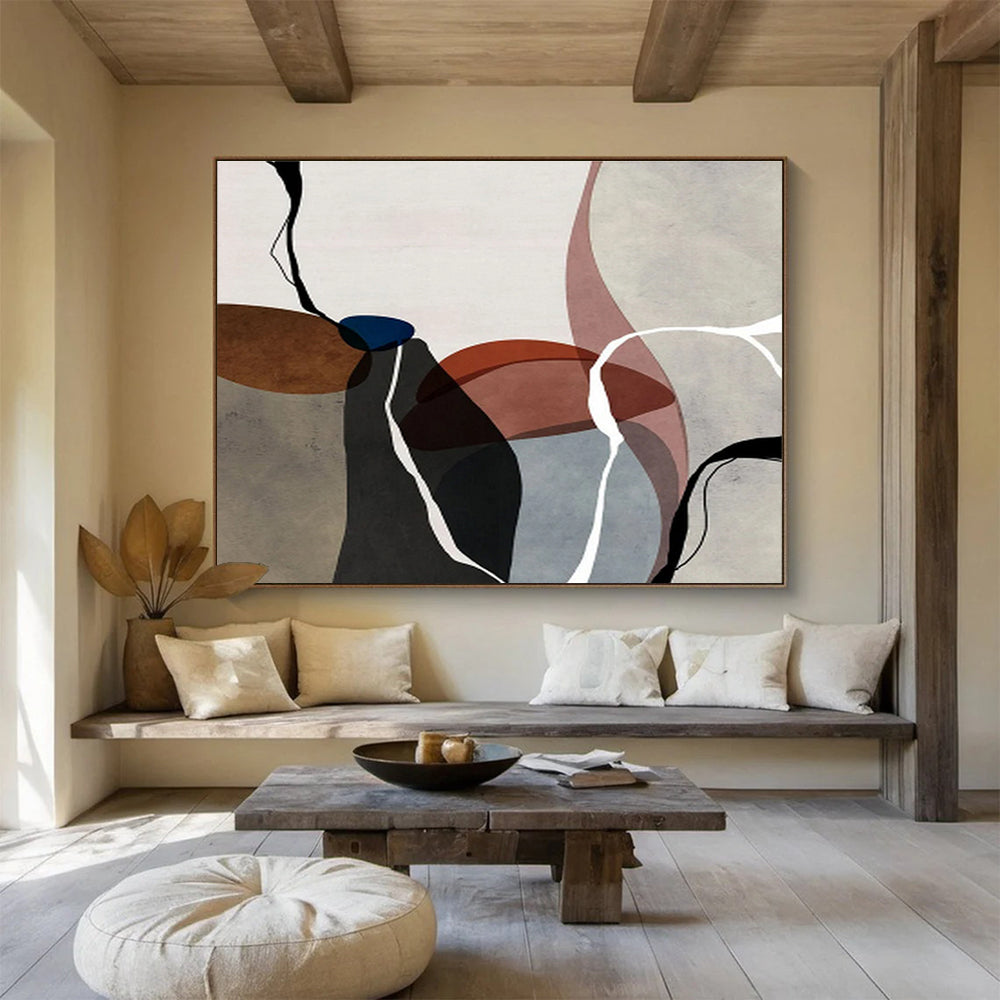 “Organic Shapes: Neutral & Pastel” Abstract Minimalist Painting On Canvas DKH358