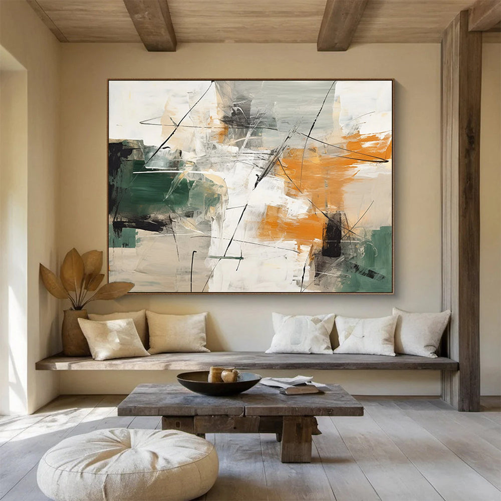 “Vibrant Abstract Interplay” Abstract Painting On Canvas DLZ100