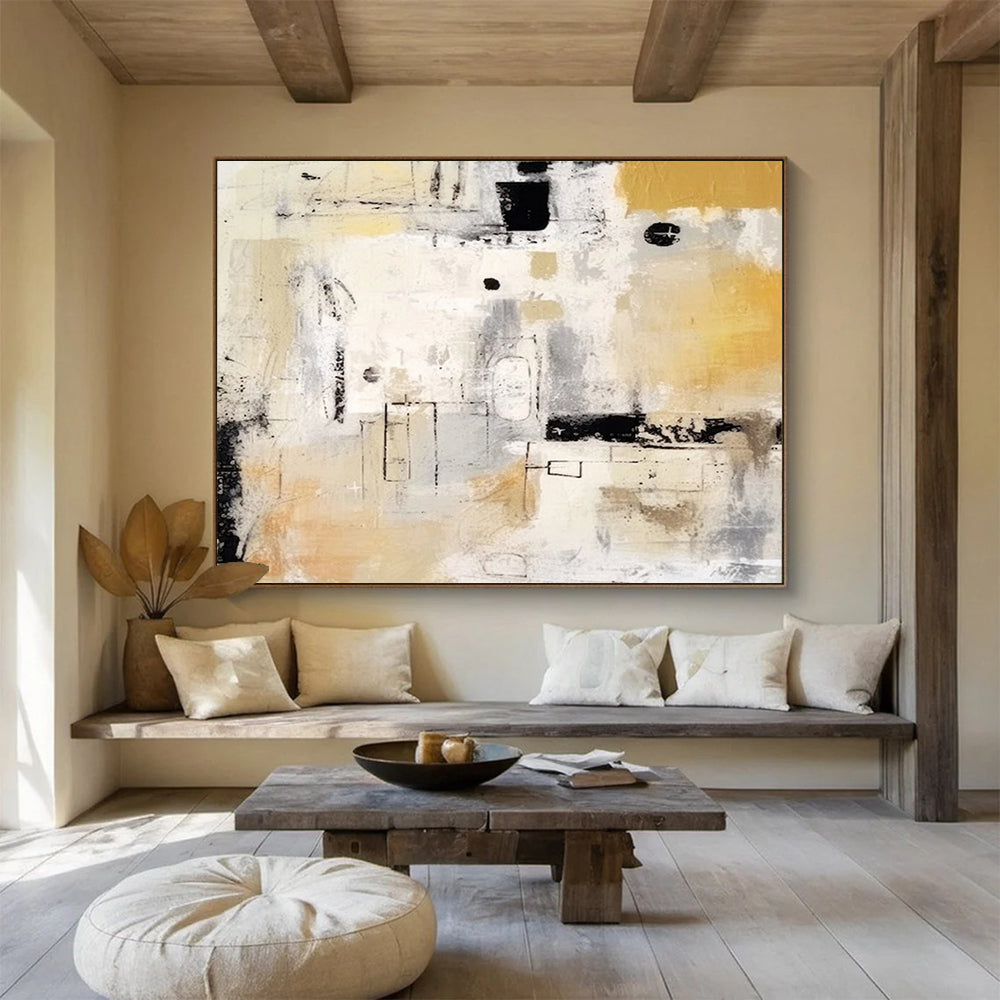 “Neutral Tones Abstract Composition” Abstract Painting On Canvas DLZ061