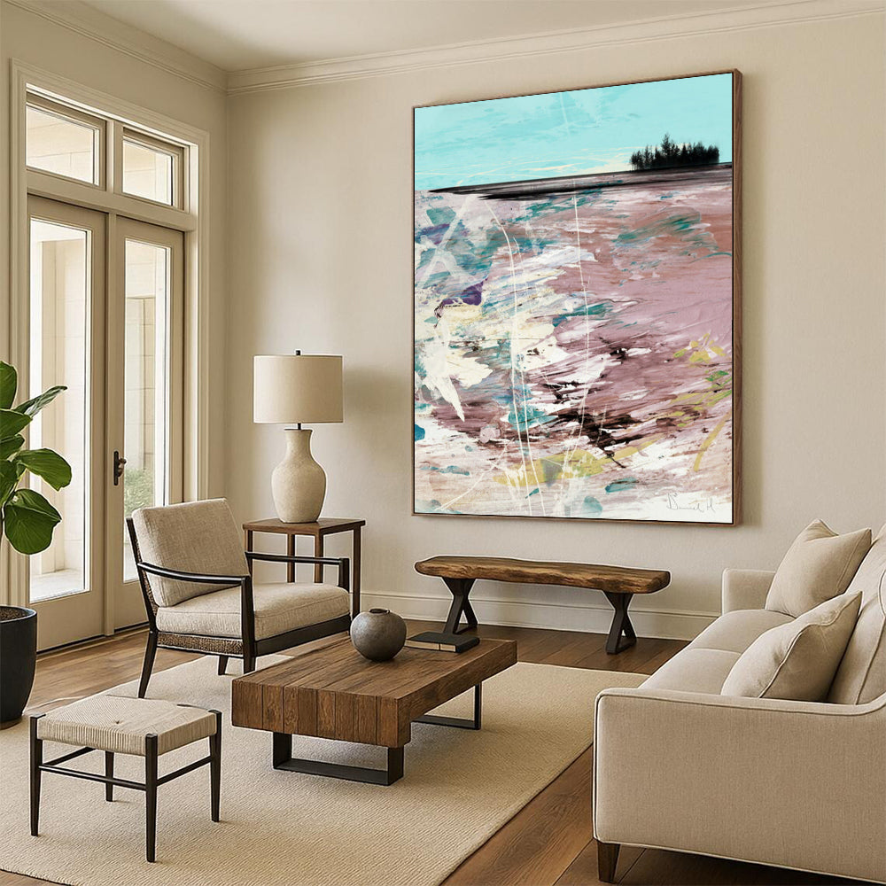 “Colorful Beach Abstract” - Vivid Beach - Inspired Abstract Painting On Canvas DTP198