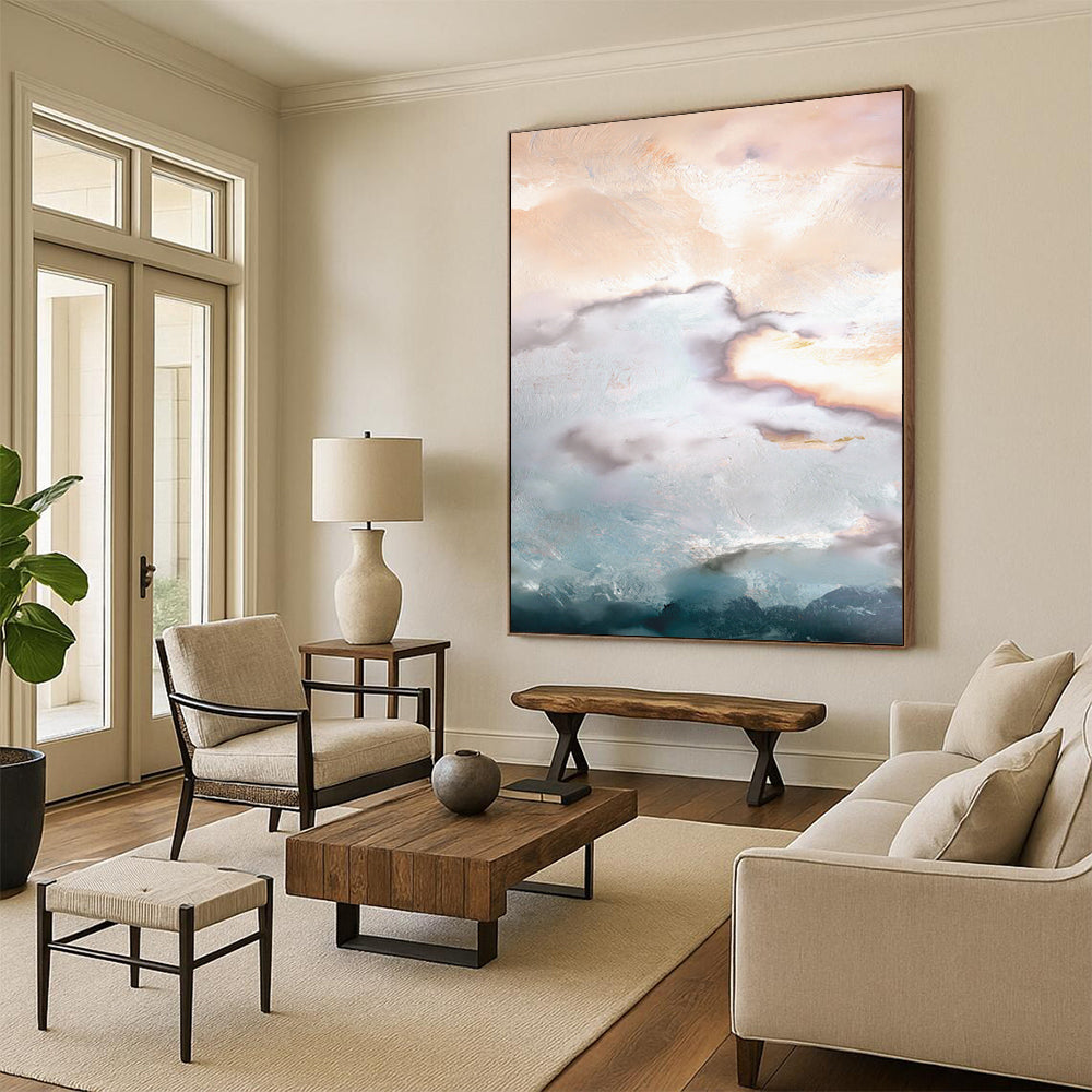 “Ethereal Cloud Layers” - Abstract Landscape Painting On Canvas DTP165