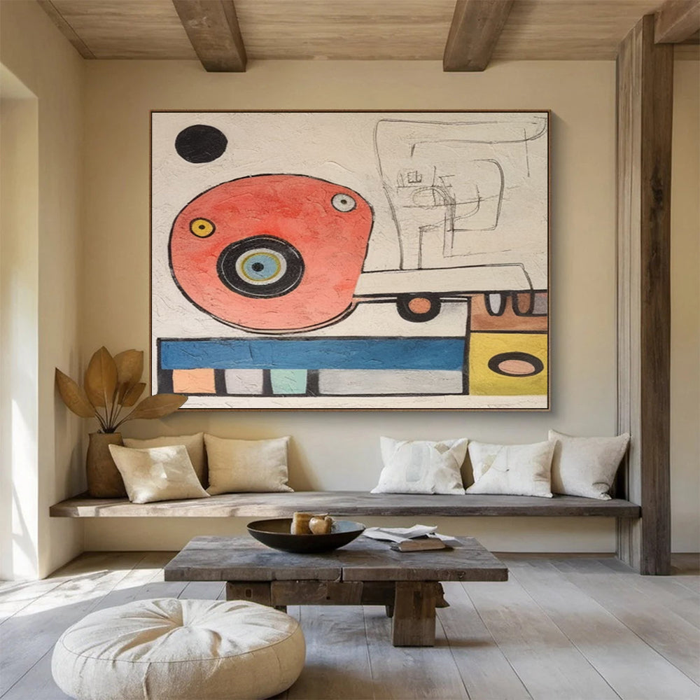 “Colorful, Abstract Machine ‘Whimsical Contraption’” - Abstract Mechanism Painting On Canvas DLZ004