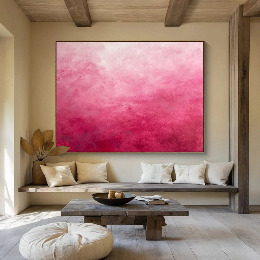 Gradient Pink Abstract Painting On Canvas DKH272