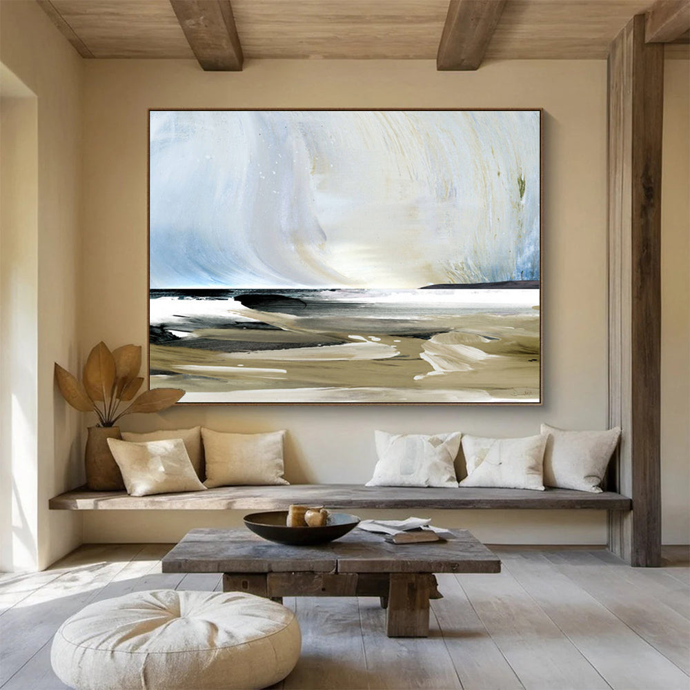 “Coastal Abstract” Seaside - Inspired Painting On Canvas DLZ116