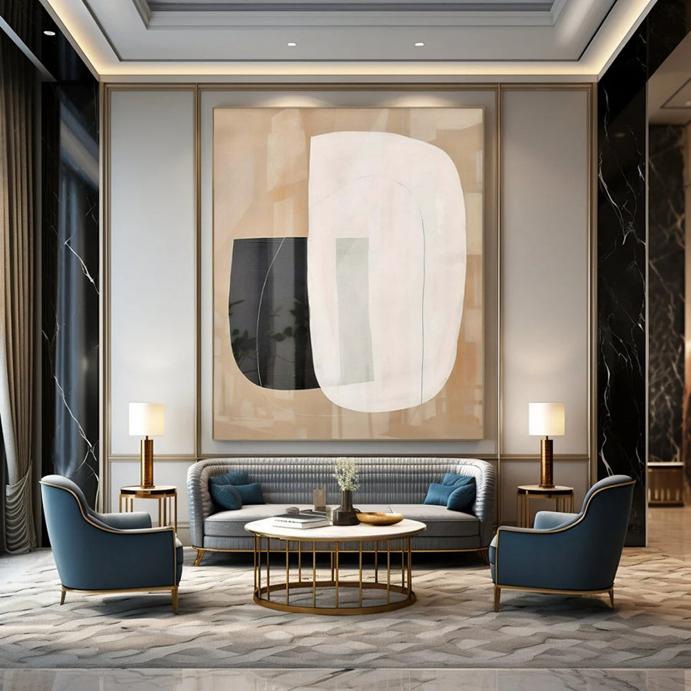 “Translucent Shape Collage” – Minimalist Abstract Art CT1051