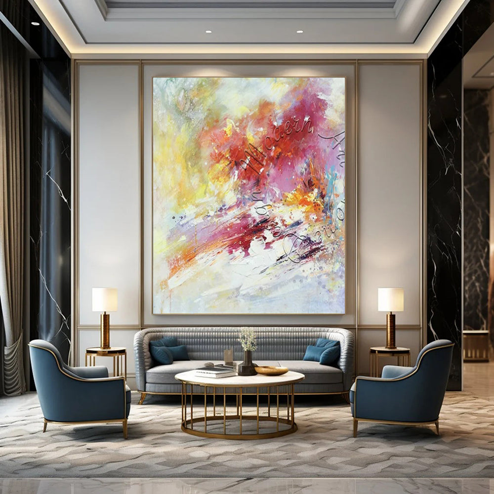 “Pastel - Colored Abstract” ,Abstract Expressionist Acrylic Painting CT0929