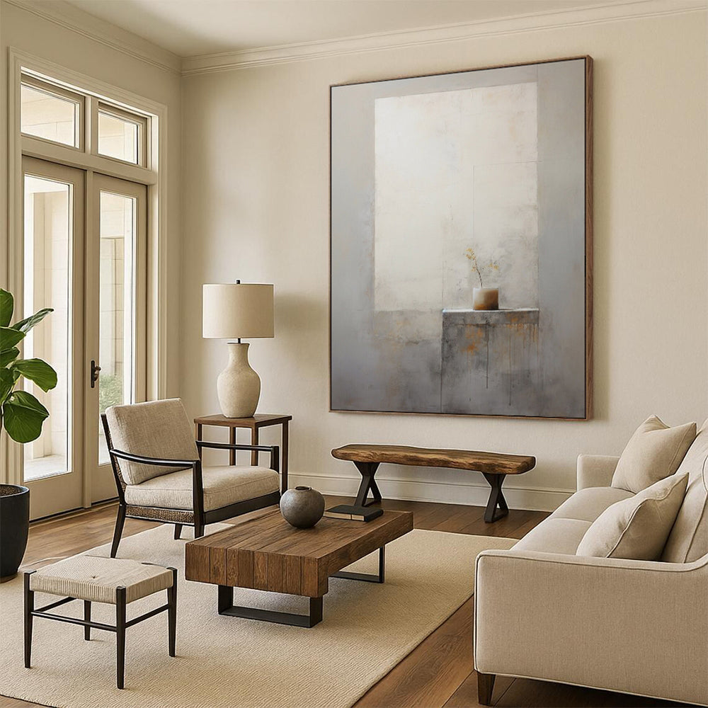 “Minimalist Vase and Wall” - Minimalist Still Life Painting CT1989