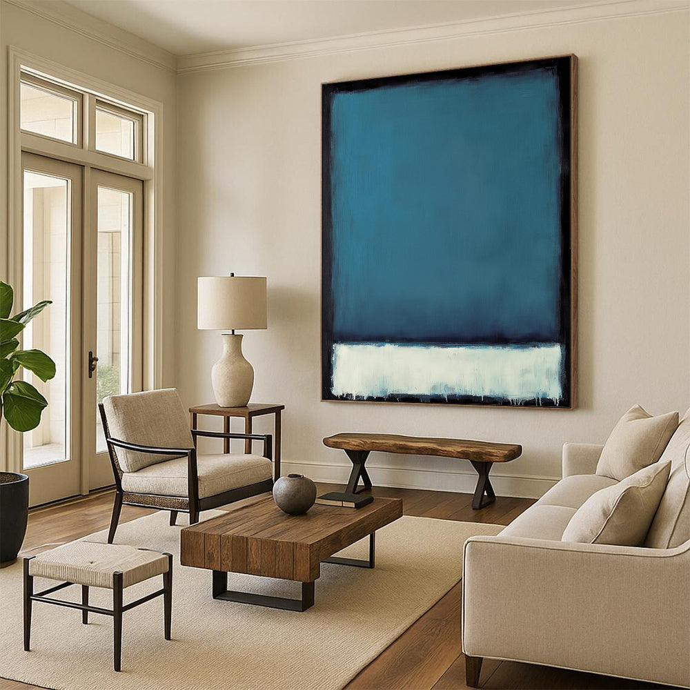 Blue and White Field Minimalist Color Block - Abstract Color - Field Painting CT1953