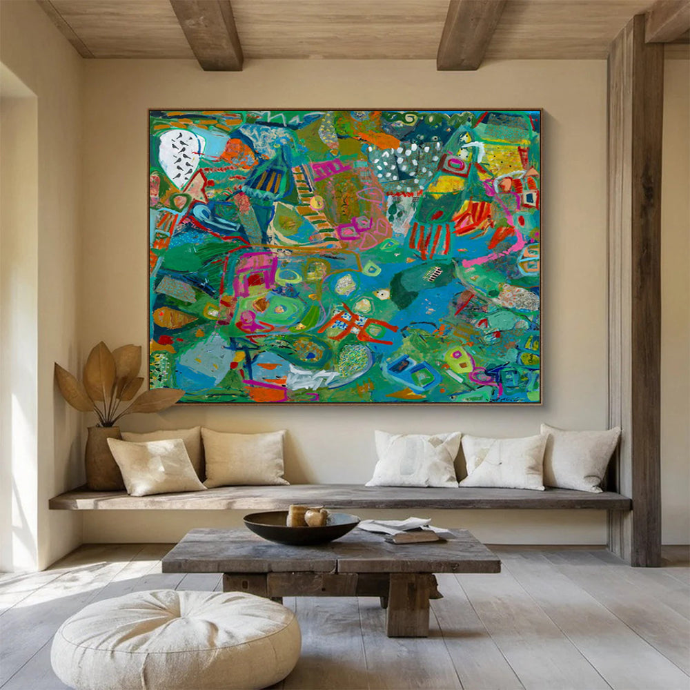 Colorful Abstract Landscape - Abstract Expressionist Painting On Canvas DLZ235