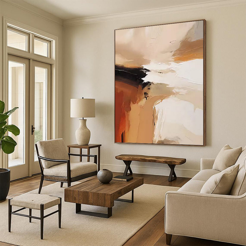Warm Tones Mix - Abstract Impasto Painting On Canvas DKH1243
