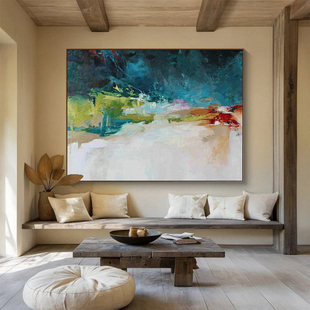 “Colorful Abstract Terrain” Abstract Acrylic Painting On Canvas DKH510