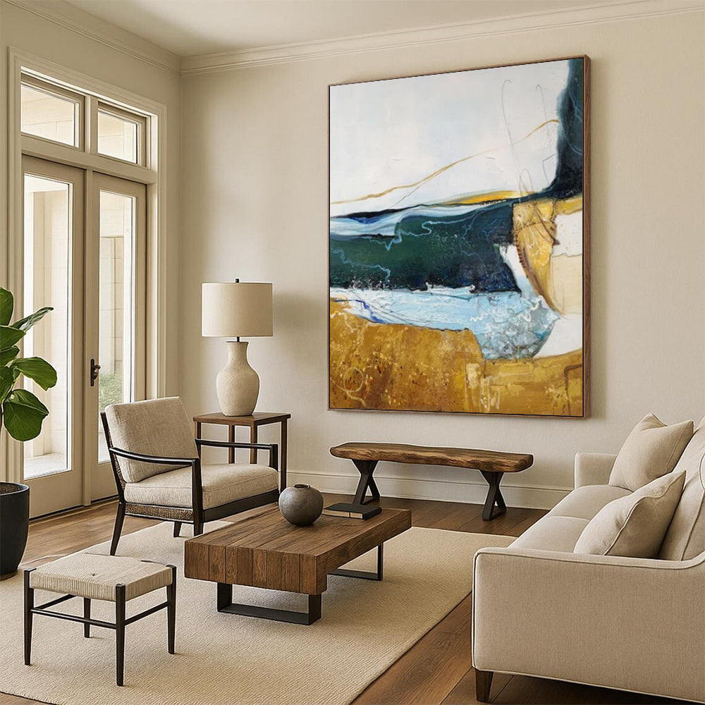 “Seascape - Inspired Abstract” - Abstract Painting On Canvas CT2337