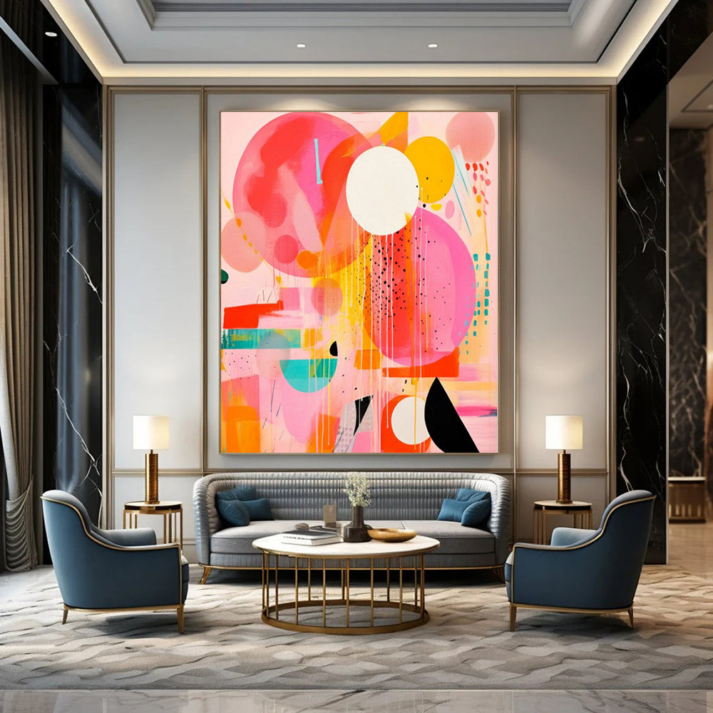 “Playful Colorful Circles” – Geometric Abstract Painting CT1181