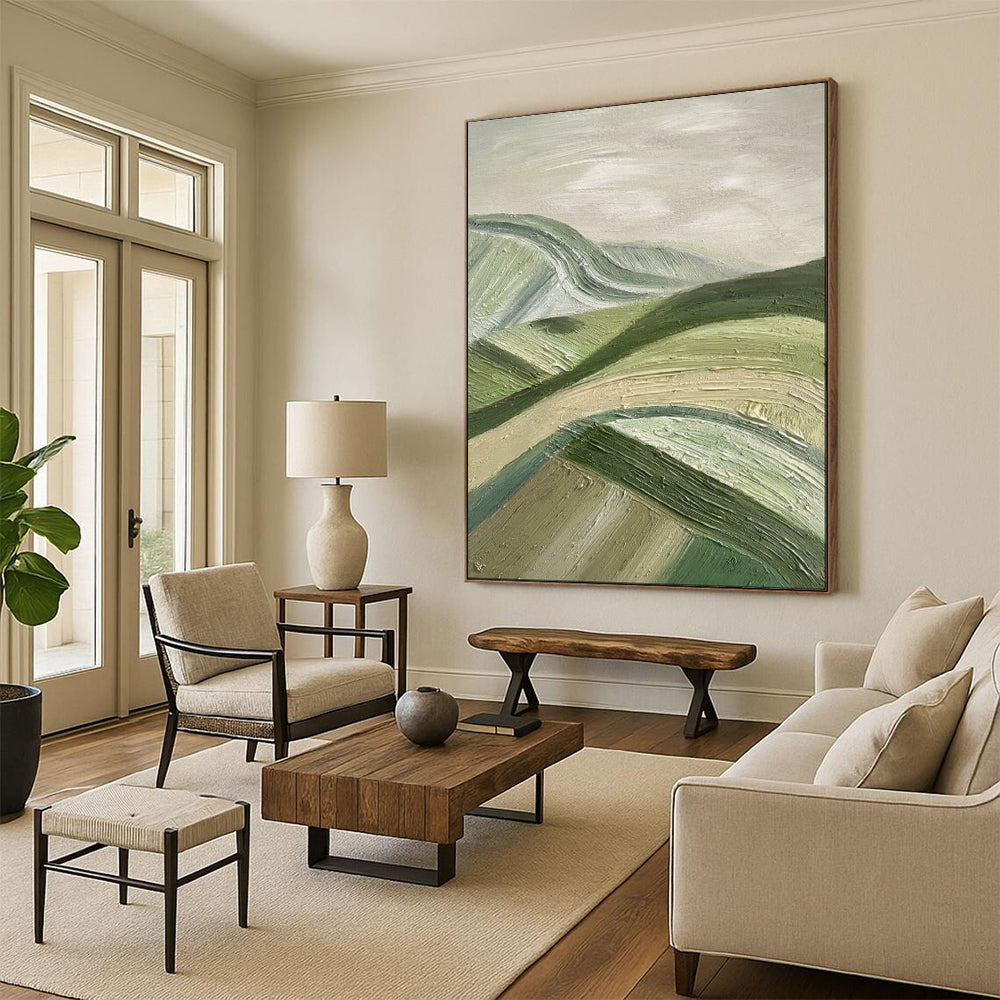 “Rolling Green Hills” - Abstract Landscape Painting CT1988