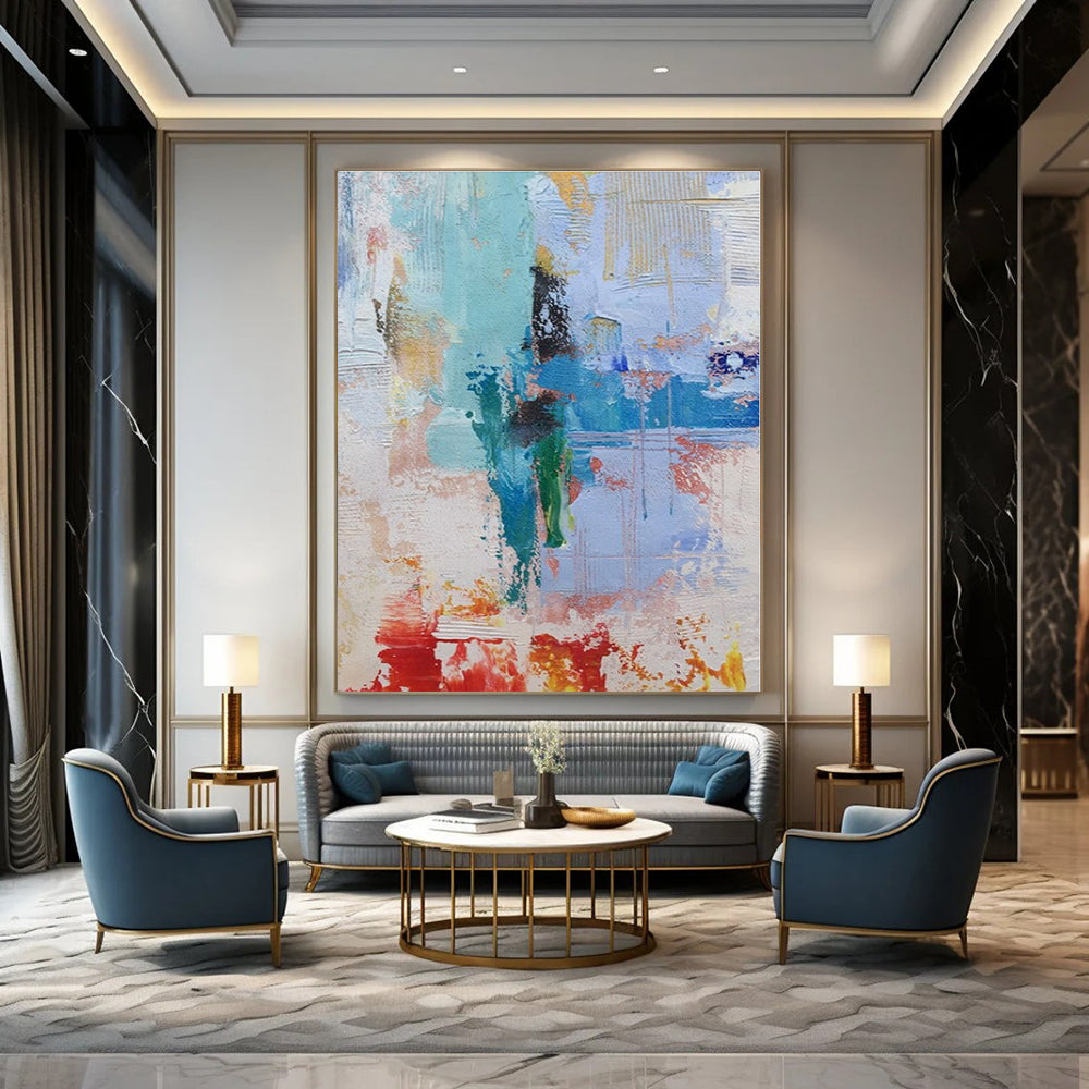 Colorful Abstract Layers - Abstract Layered Acrylic Painting CT1390