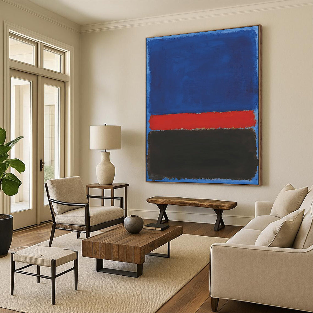 Blue Red and Black Layers Rothko - Inspired Color - Field Art CT1954