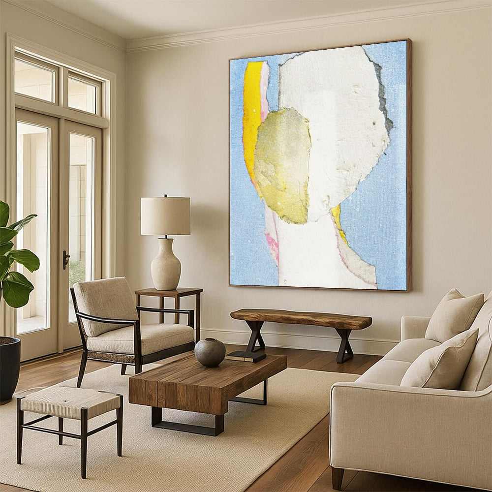 “Collage Portrait 3” - Mixed - media Abstract Portrait Painting On Canvas CT2225