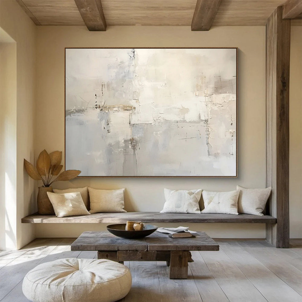 Subtle Abstract Layers - Abstract Minimalist Painting On Canvas DKH624