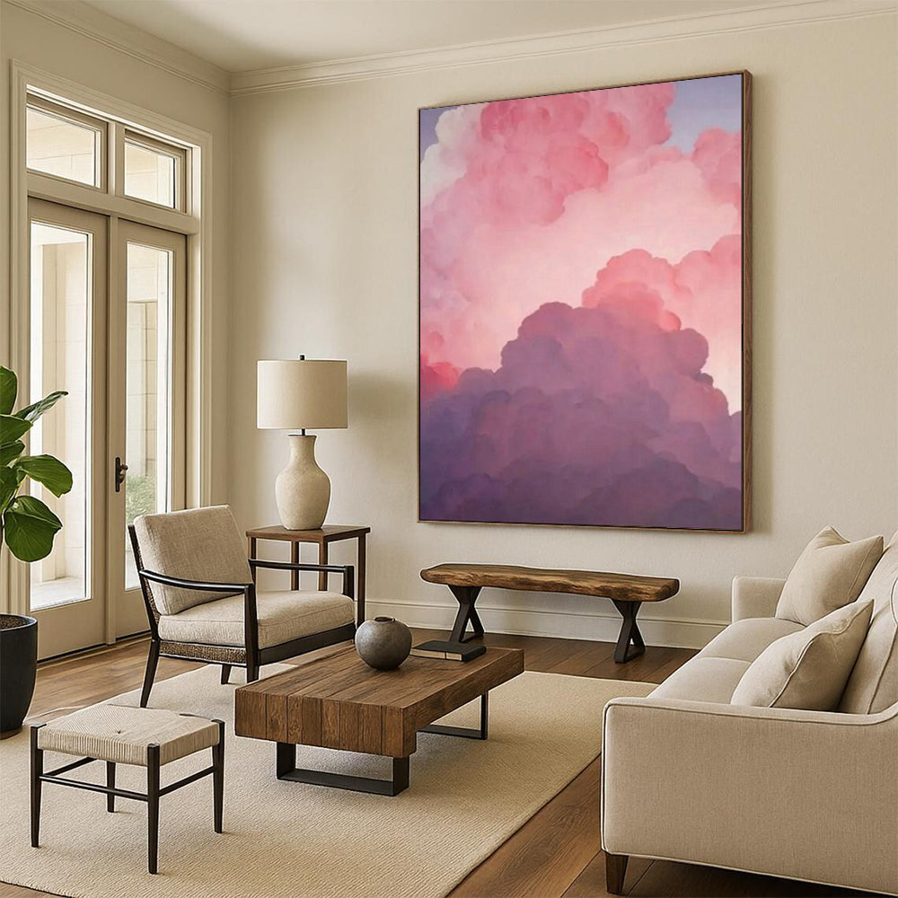 “Pink - Purple Cloud Layers” - Abstract Cloud Landscape Painting CT1981