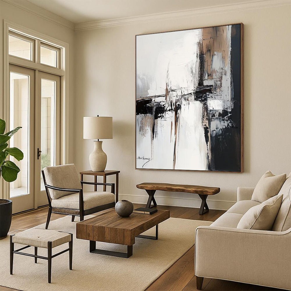 “Neutral Abstract Structures” – Minimalist Abstract Acrylic CT2087