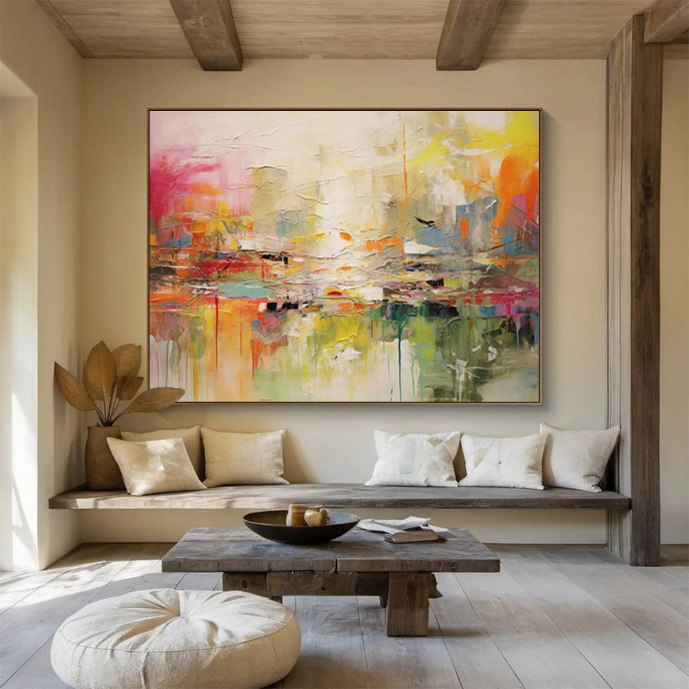 Abstract Colorful Landscape Painting On Canvas DKH688