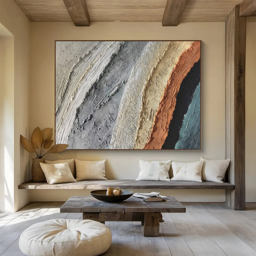 Colorful Textured Layers - Abstract Impasto Painting On Canvas DKH619