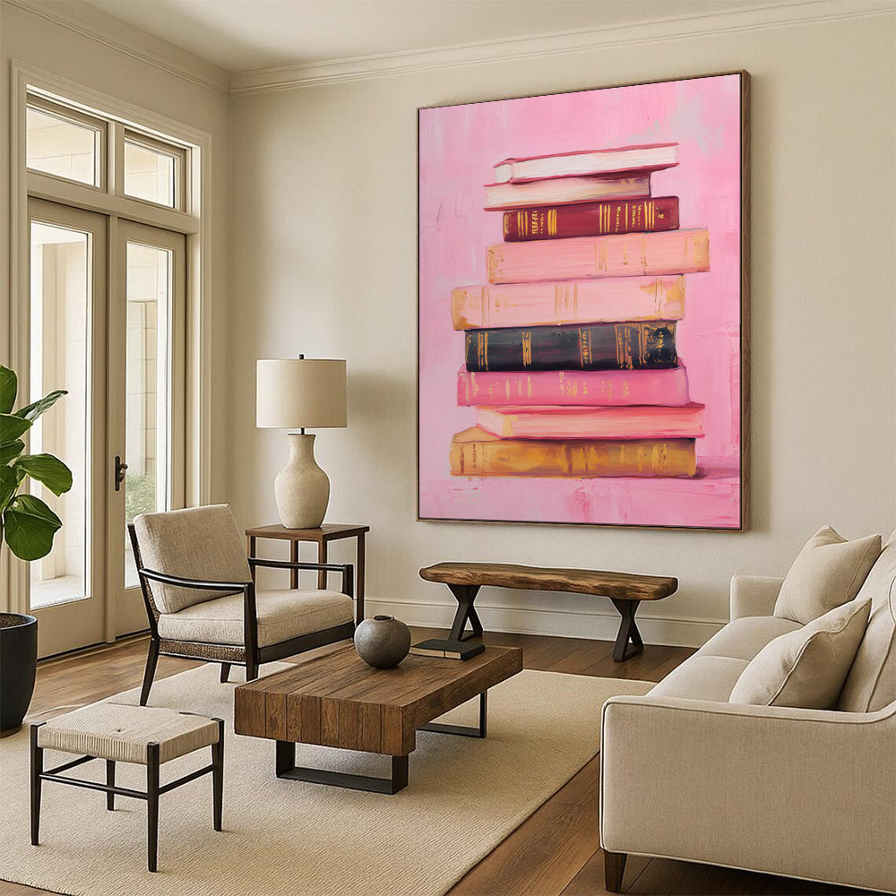 “Stack of Books on Pink” - Classic Still Life CT2017