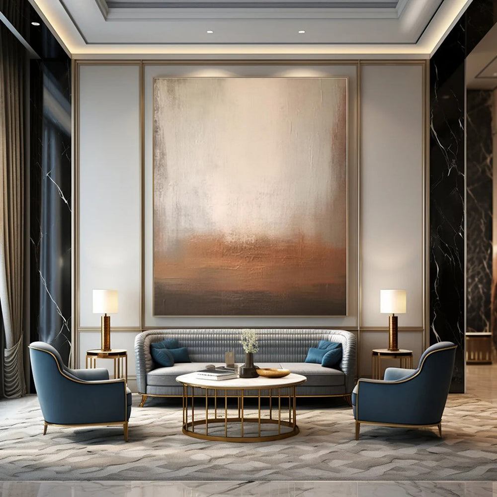 Warm Taupe Gradients - Minimalist Abstract Acrylic CT1285