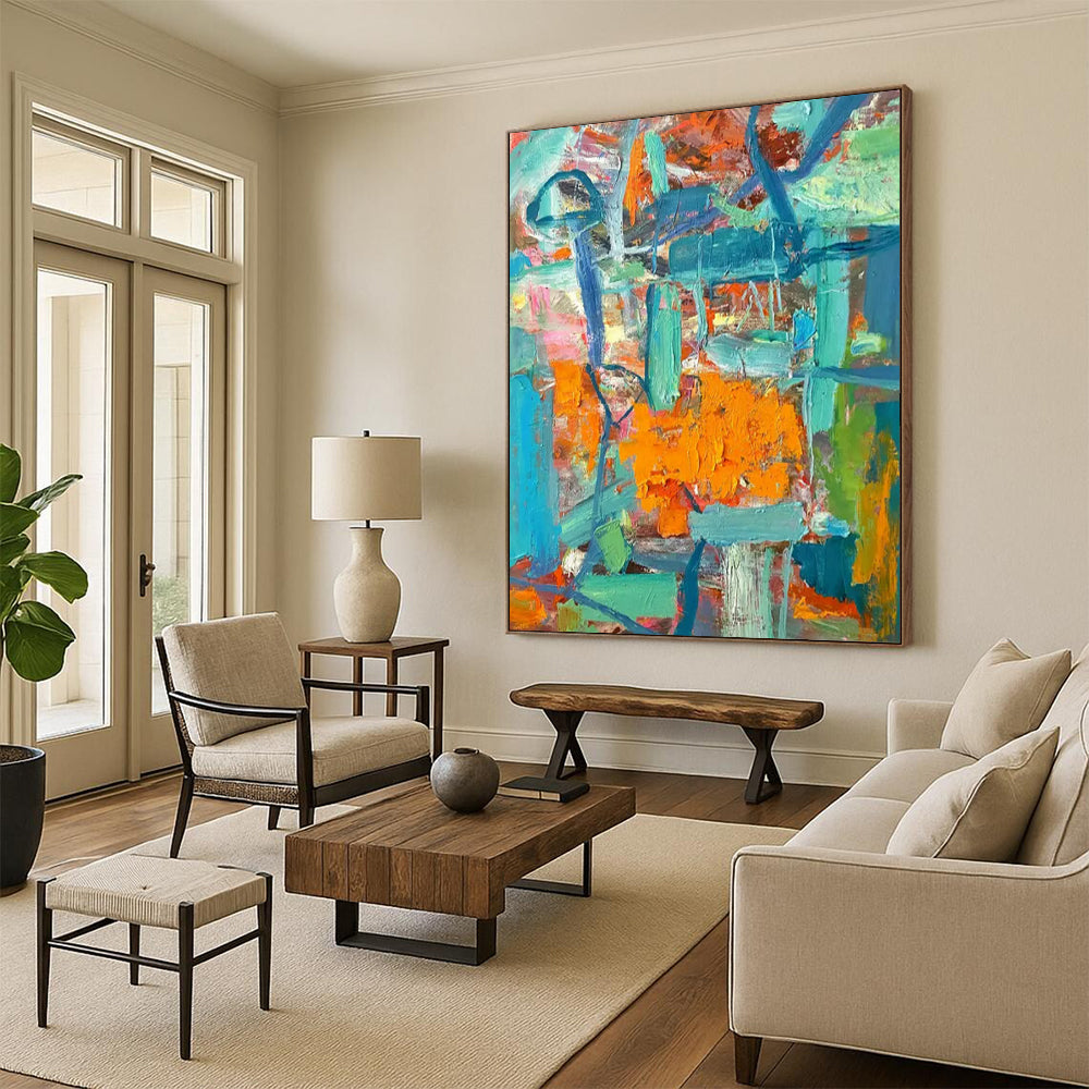 Colorful Abstract Chaos - Expressionist Abstract Painting On Canvas CT2291