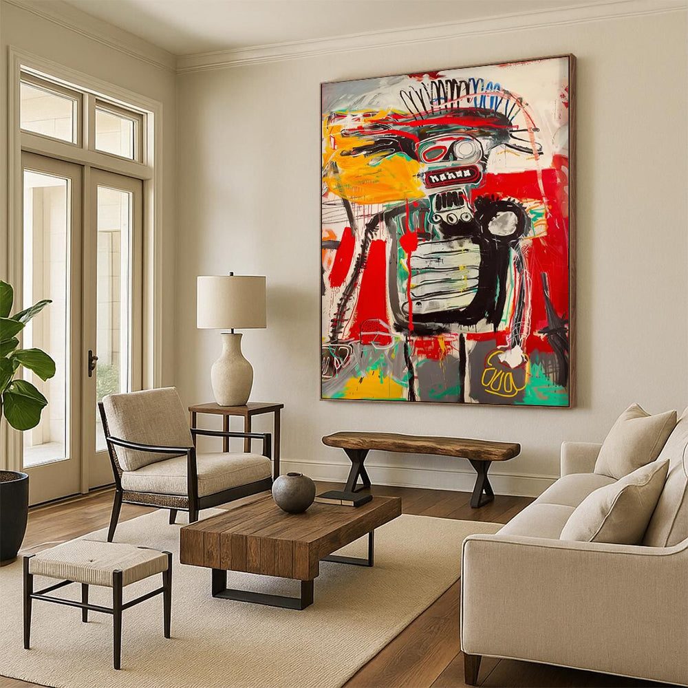 “Expressive Robot Figure” - Street Art - Inspired Painting On Canvas DTP094