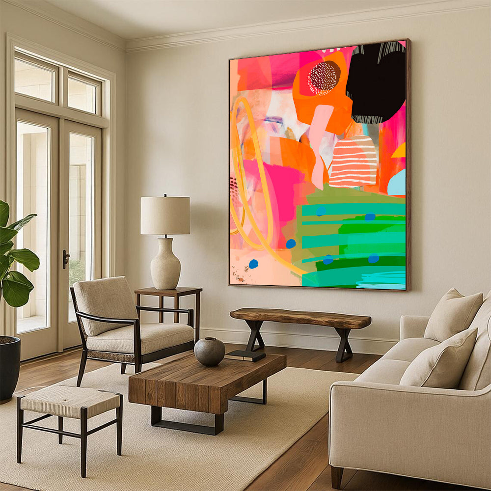 “Colorful Abstract Shapes” - Lively Abstract Art CT2010