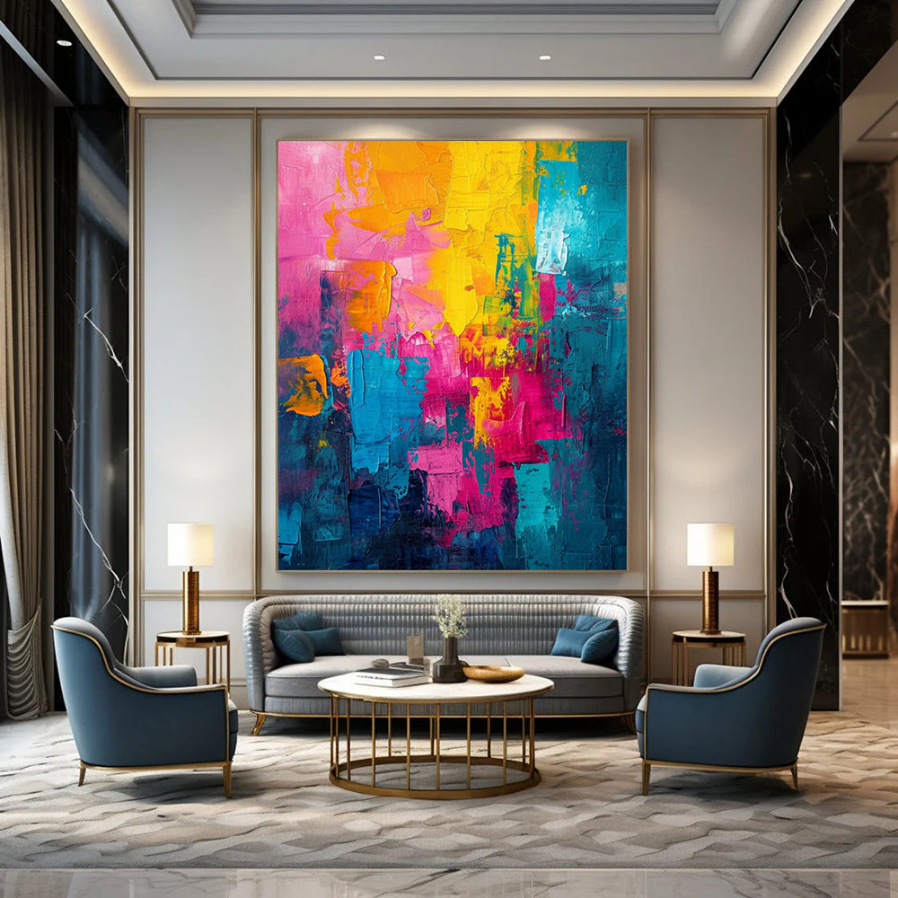 “Vibrant Color - Blocked Carnival” – Abstract Expressionist Painting CT1014