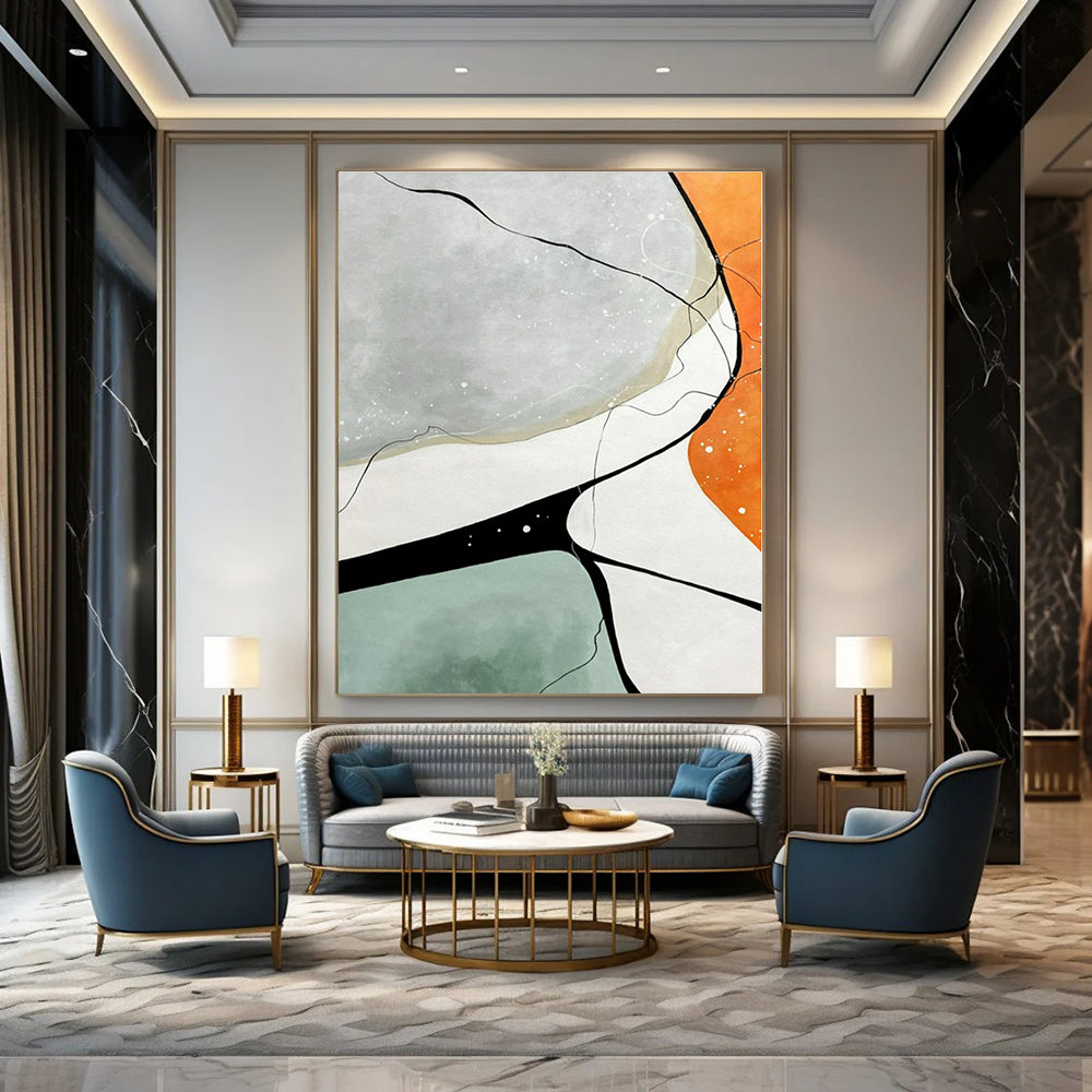 Minimalist Color Blocks - Abstract Geometric Painting CT1233