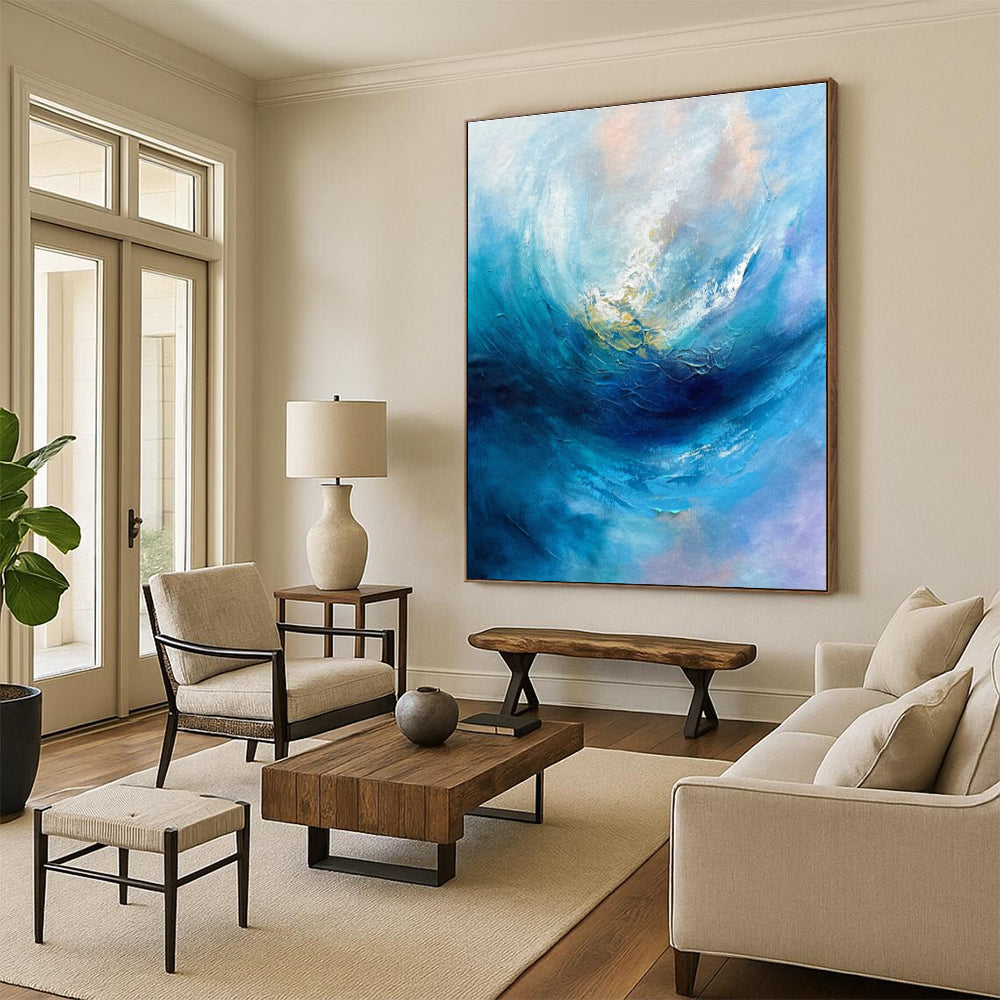 “Blue - Purple Swirling Wave”,Abstract Expressionist Style CT0683