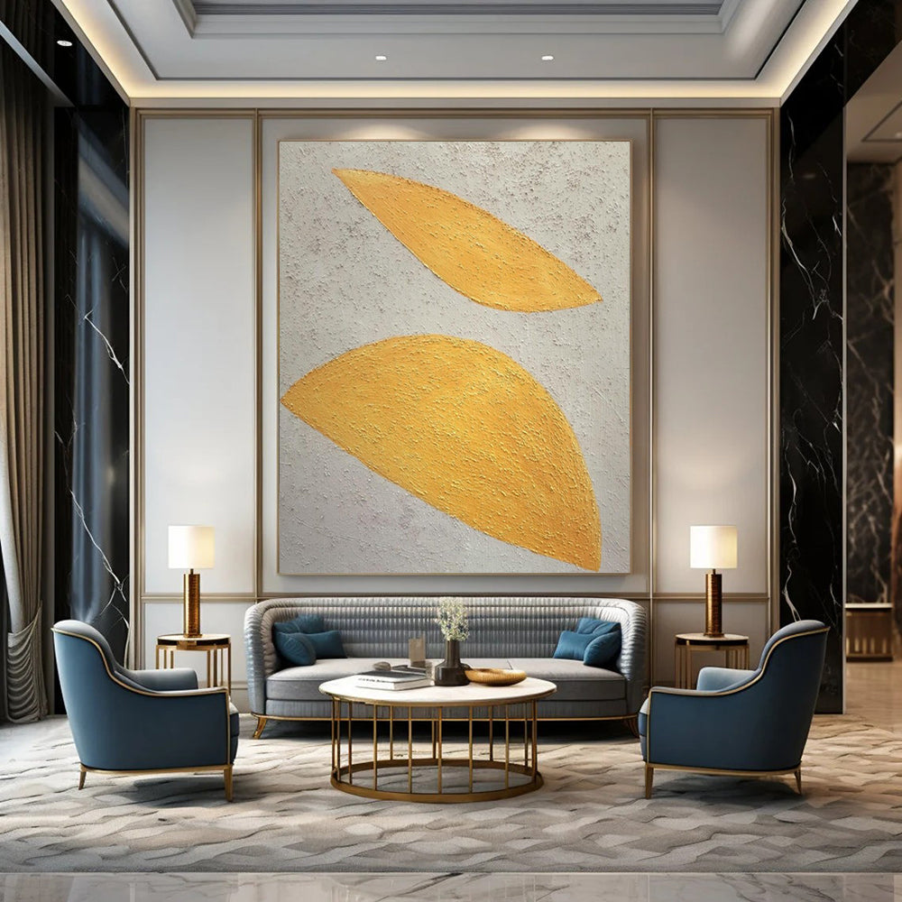 “Yellow - White Textured Leaves” – Abstract Leaf Art CT0990
